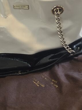 Kate Spade Black & Cream Patent Shoulder Tote